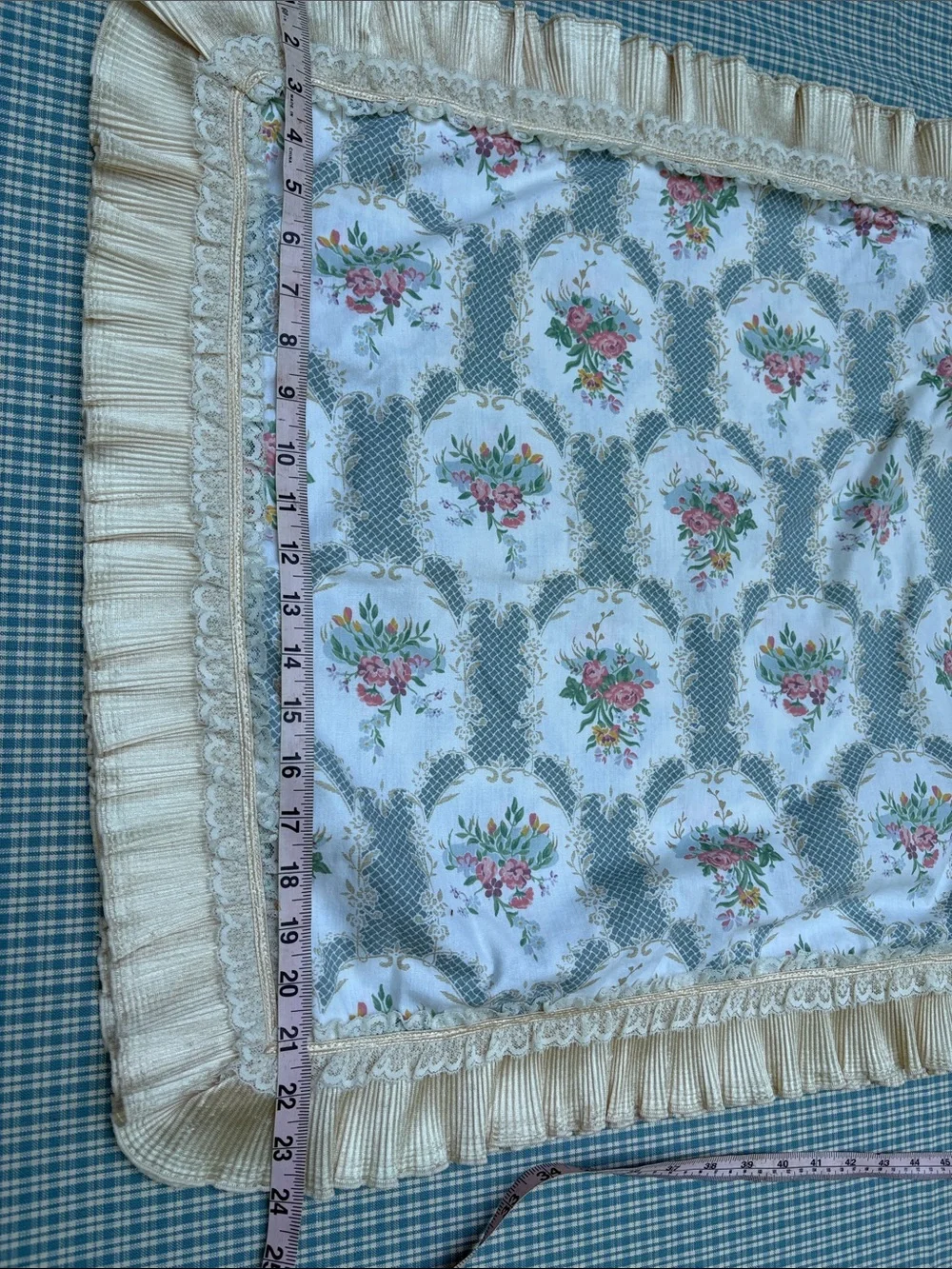 Victorian Set of 2 Pillow Cases/Shames  King with lace and ruffles